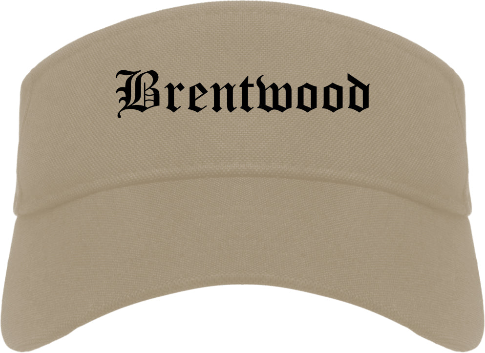 Brentwood California CA Old English Mens Visor Cap Hat Khaki