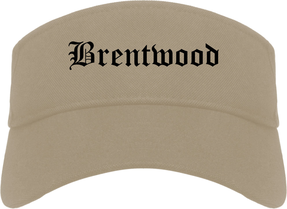 Brentwood California CA Old English Mens Visor Cap Hat Khaki