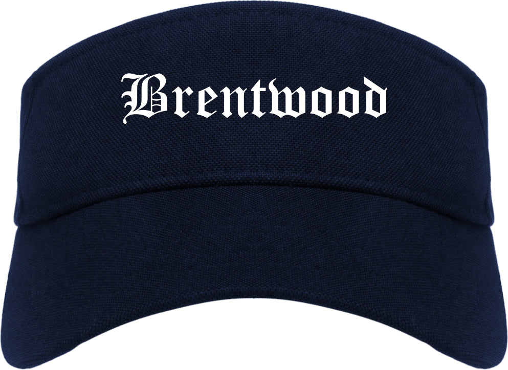 Brentwood California CA Old English Mens Visor Cap Hat Navy Blue