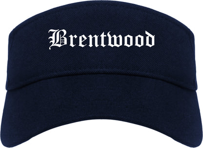 Brentwood California CA Old English Mens Visor Cap Hat Navy Blue