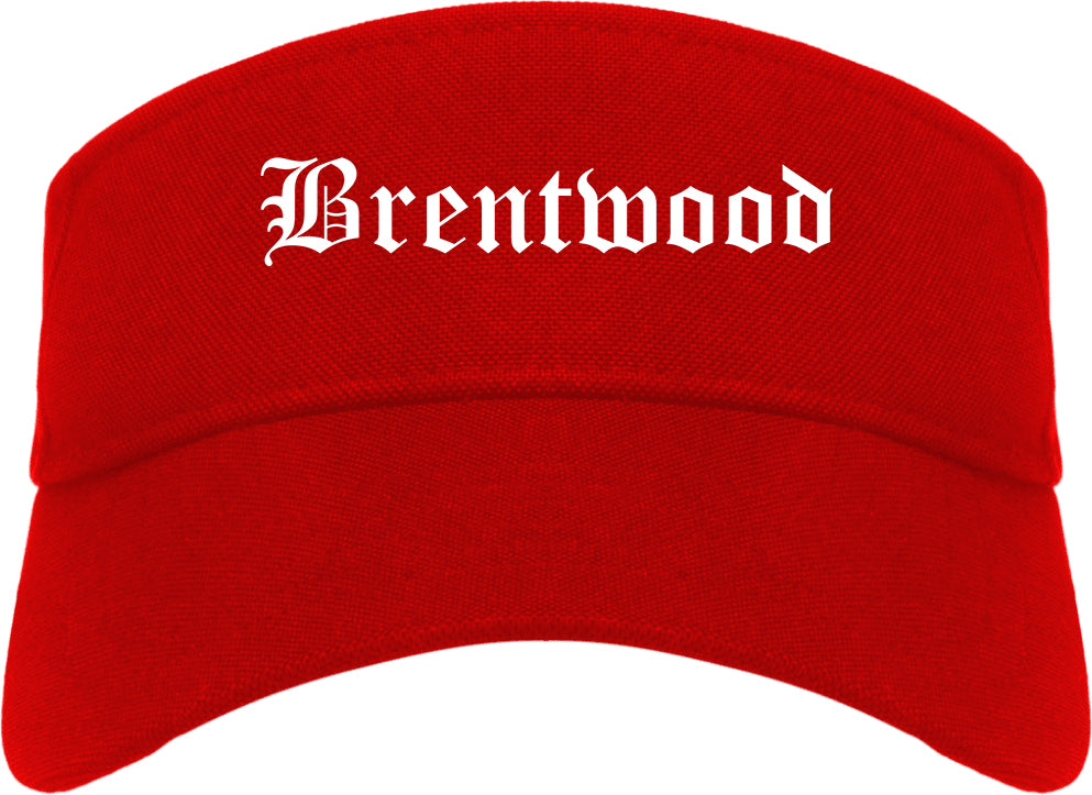 Brentwood California CA Old English Mens Visor Cap Hat Red