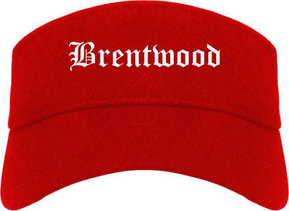 Brentwood California CA Old English Mens Visor Cap Hat Red