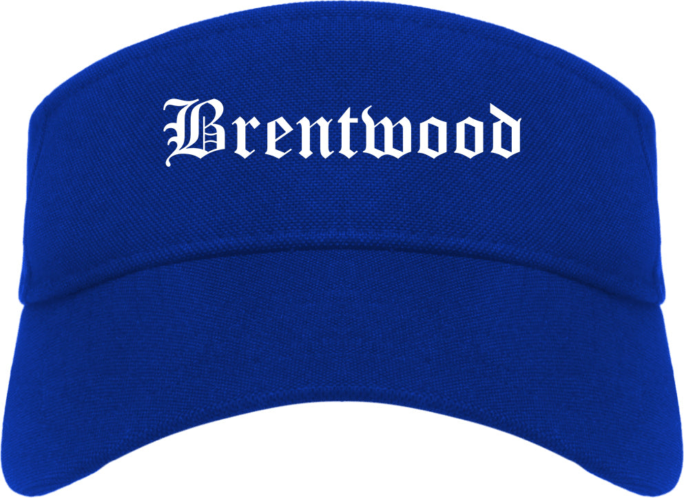 Brentwood California CA Old English Mens Visor Cap Hat Royal Blue