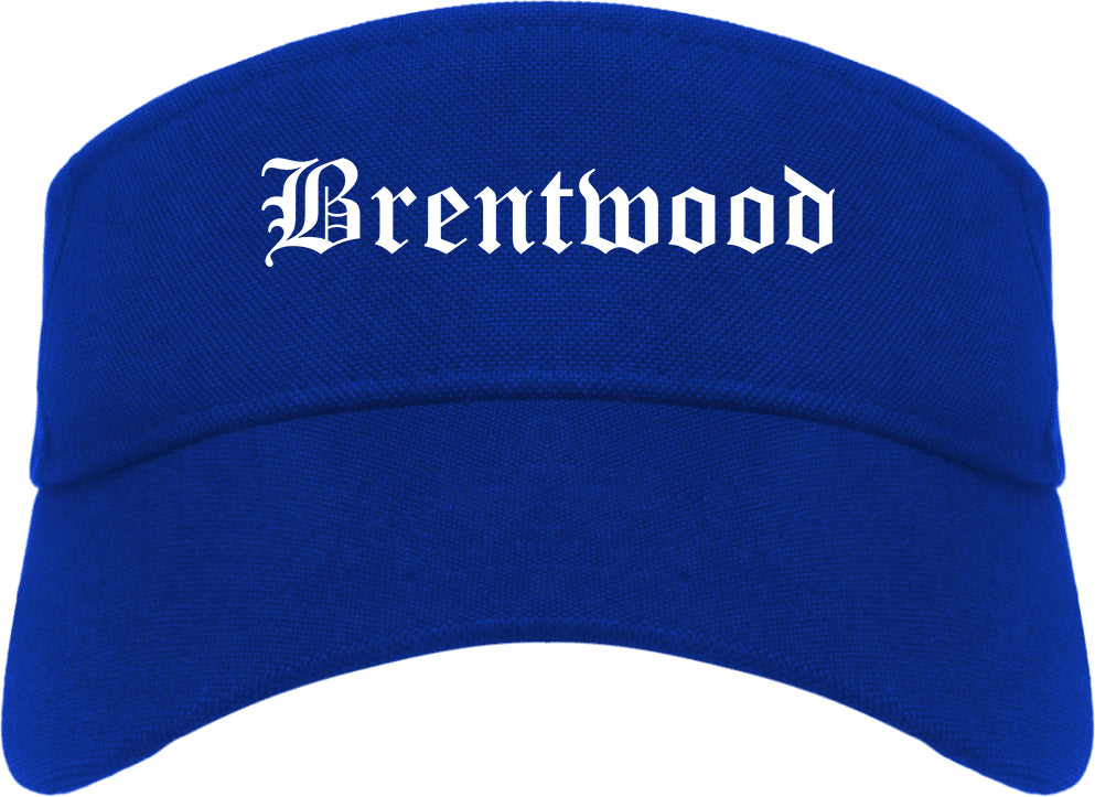 Brentwood California CA Old English Mens Visor Cap Hat Royal Blue