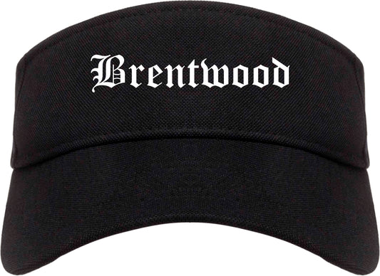 Brentwood Pennsylvania PA Old English Mens Visor Cap Hat Black