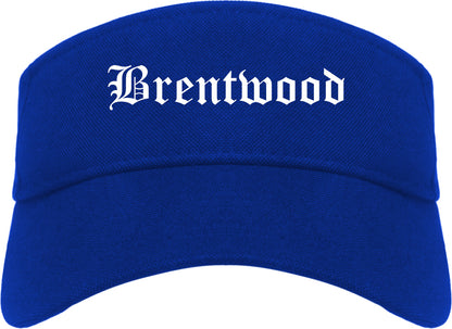 Brentwood Pennsylvania PA Old English Mens Visor Cap Hat Royal Blue
