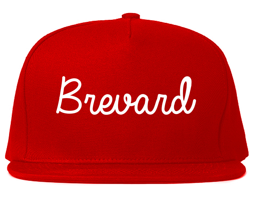 Brevard North Carolina NC Script Mens Snapback Hat Red