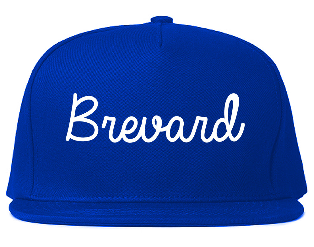 Brevard North Carolina NC Script Mens Snapback Hat Royal Blue