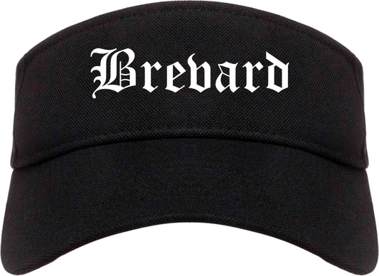Brevard North Carolina NC Old English Mens Visor Cap Hat Black