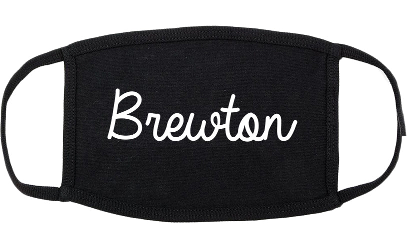 Brewton Alabama AL Script Cotton Face Mask Black