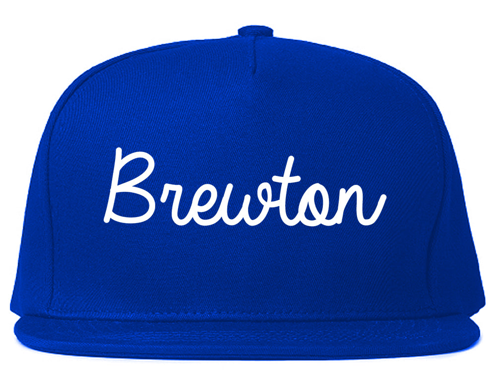 Brewton Alabama AL Script Mens Snapback Hat Royal Blue