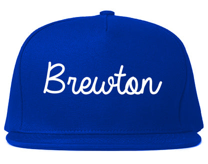 Brewton Alabama AL Script Mens Snapback Hat Royal Blue