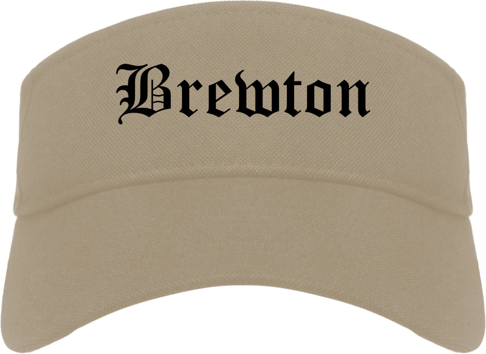 Brewton Alabama AL Old English Mens Visor Cap Hat Khaki