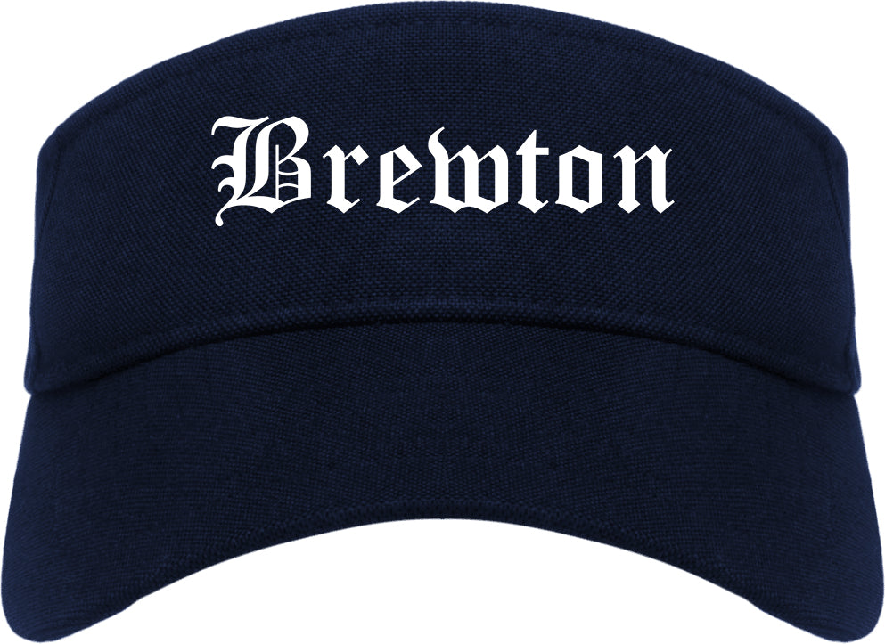 Brewton Alabama AL Old English Mens Visor Cap Hat Navy Blue