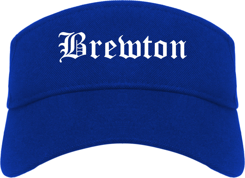 Brewton Alabama AL Old English Mens Visor Cap Hat Royal Blue