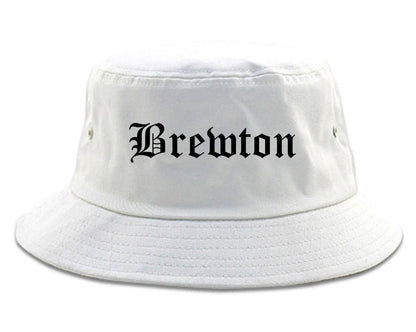 Brewton Alabama AL Old English Mens Bucket Hat White