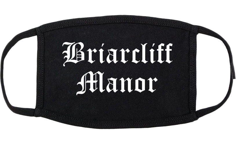 Briarcliff Manor New York NY Old English Cotton Face Mask Black