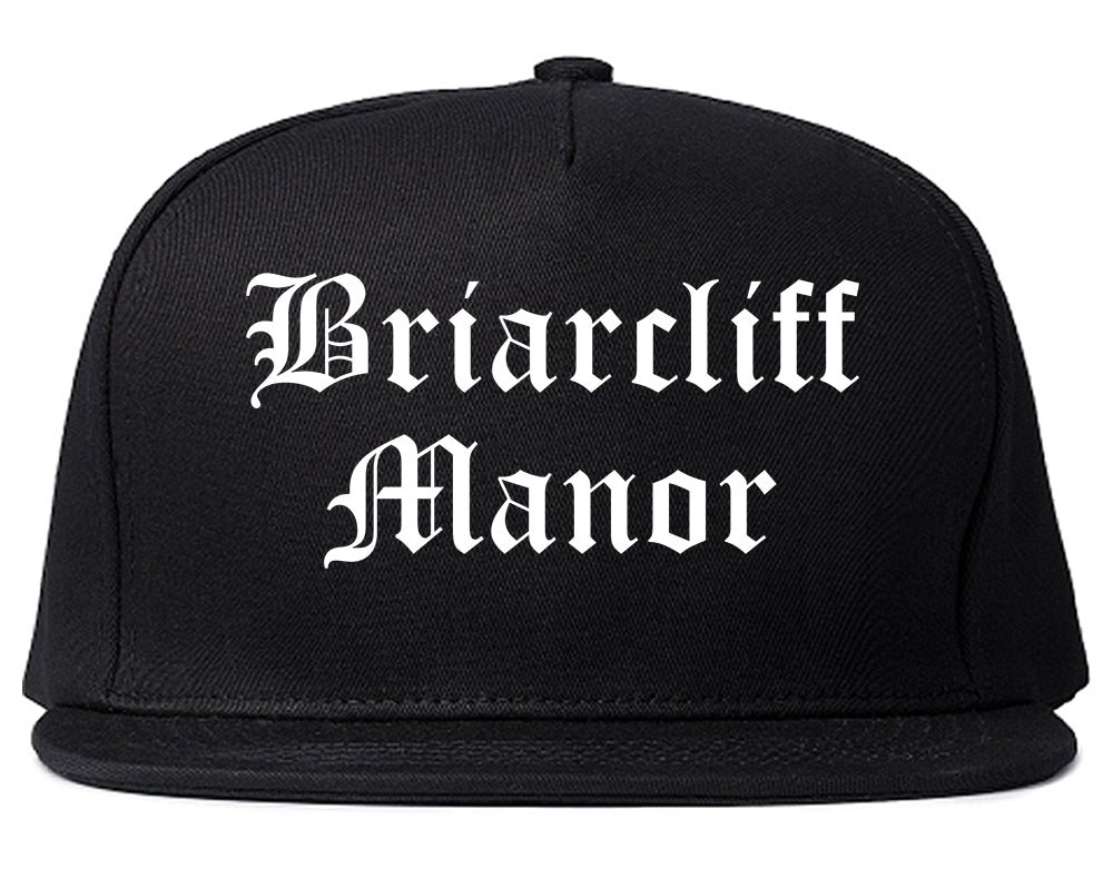 Briarcliff Manor New York NY Old English Mens Snapback Hat Black