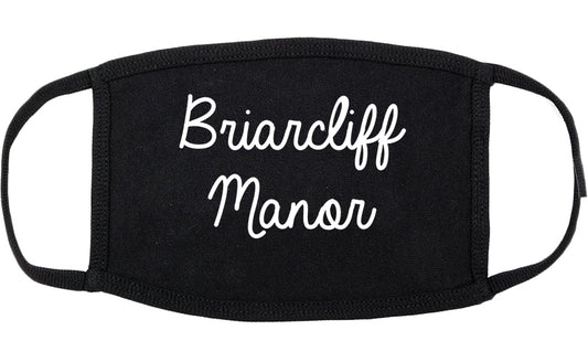 Briarcliff Manor New York NY Script Cotton Face Mask Black