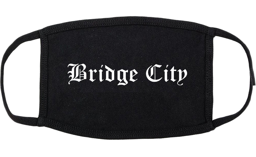 Bridge City Texas TX Old English Cotton Face Mask Black