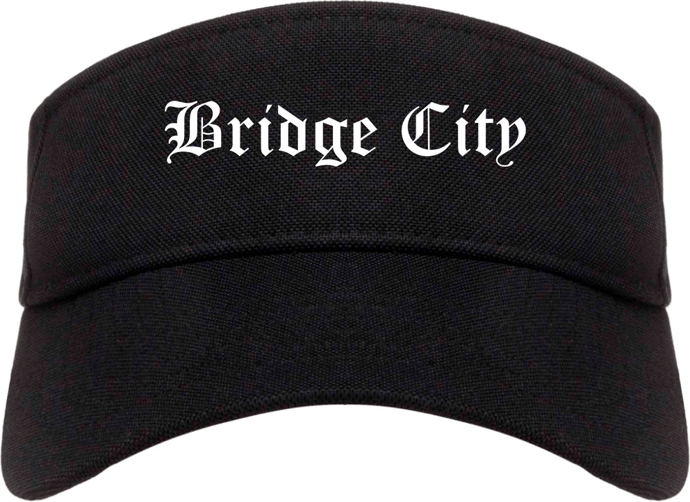 Bridge City Texas TX Old English Mens Visor Cap Hat Black
