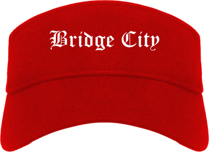 Bridge City Texas TX Old English Mens Visor Cap Hat Red