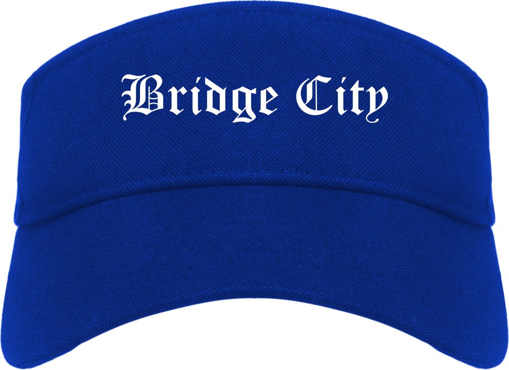 Bridge City Texas TX Old English Mens Visor Cap Hat Royal Blue