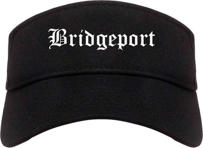 Bridgeport Connecticut CT Old English Mens Visor Cap Hat Black