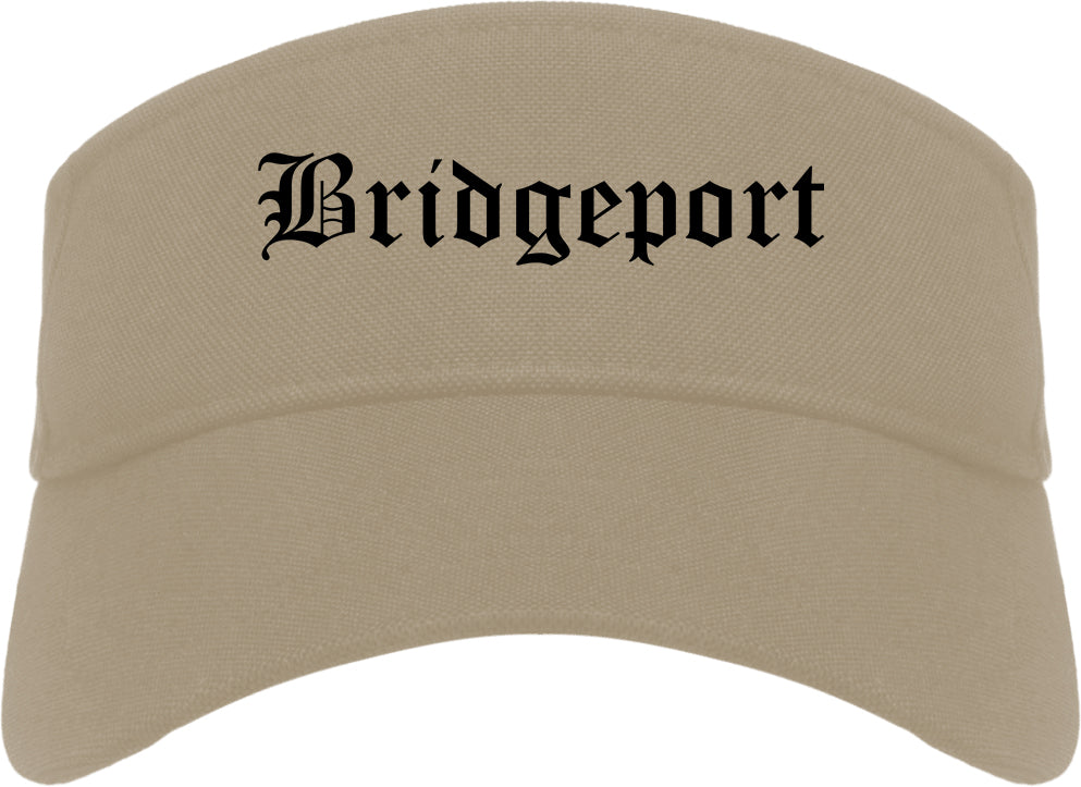 Bridgeport Connecticut CT Old English Mens Visor Cap Hat Khaki