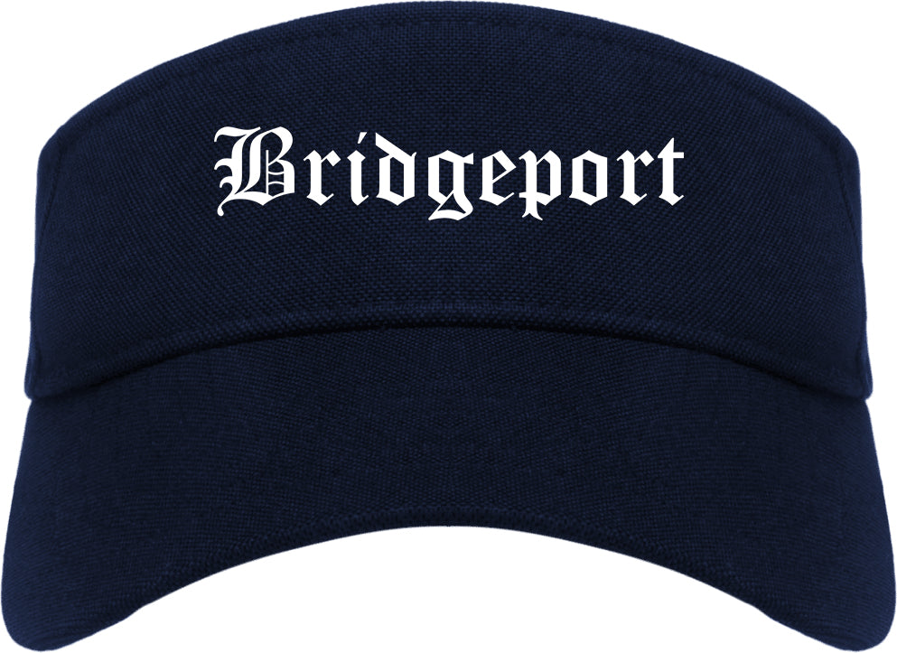 Bridgeport Connecticut CT Old English Mens Visor Cap Hat Navy Blue