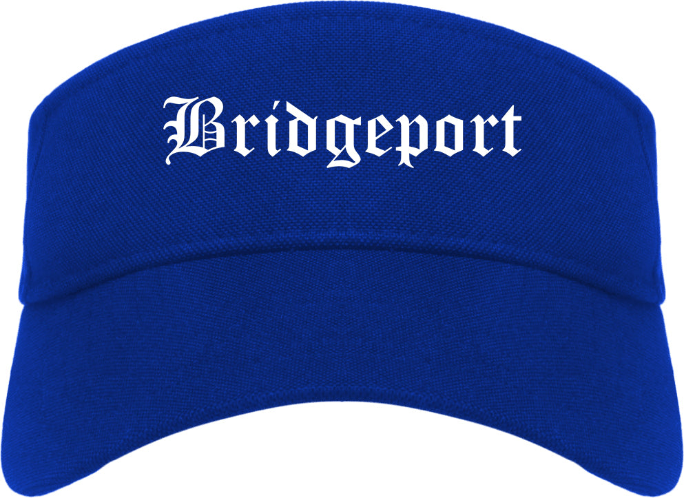 Bridgeport Connecticut CT Old English Mens Visor Cap Hat Royal Blue