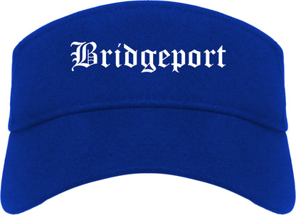 Bridgeport Connecticut CT Old English Mens Visor Cap Hat Royal Blue