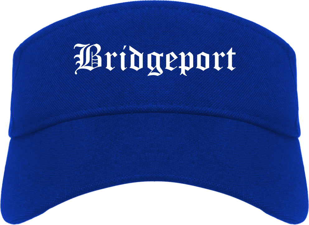 Bridgeport Pennsylvania PA Old English Mens Visor Cap Hat Royal Blue