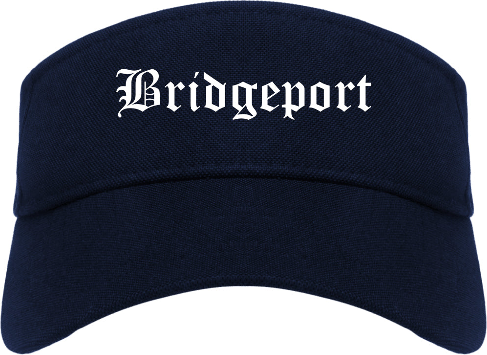 Bridgeport Texas TX Old English Mens Visor Cap Hat Navy Blue