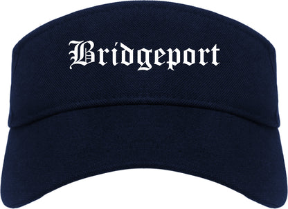 Bridgeport Texas TX Old English Mens Visor Cap Hat Navy Blue