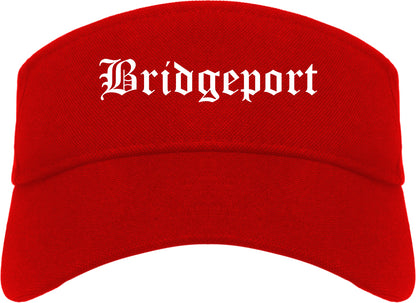 Bridgeport Texas TX Old English Mens Visor Cap Hat Red