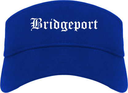 Bridgeport Texas TX Old English Mens Visor Cap Hat Royal Blue