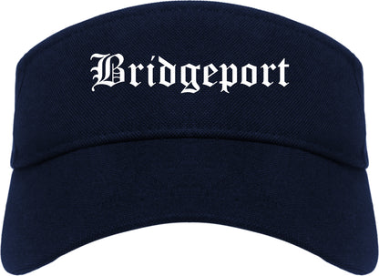 Bridgeport West Virginia WV Old English Mens Visor Cap Hat Navy Blue