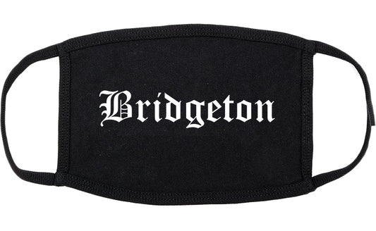 Bridgeton New Jersey NJ Old English Cotton Face Mask Black