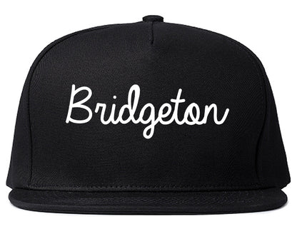 Bridgeton New Jersey NJ Script Mens Snapback Hat Black