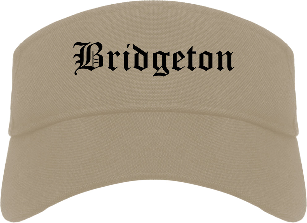 Bridgeton New Jersey NJ Old English Mens Visor Cap Hat Khaki