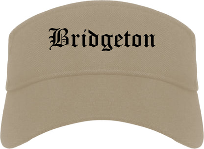 Bridgeton New Jersey NJ Old English Mens Visor Cap Hat Khaki