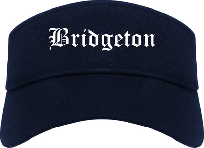 Bridgeton New Jersey NJ Old English Mens Visor Cap Hat Navy Blue