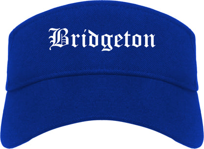 Bridgeton New Jersey NJ Old English Mens Visor Cap Hat Royal Blue