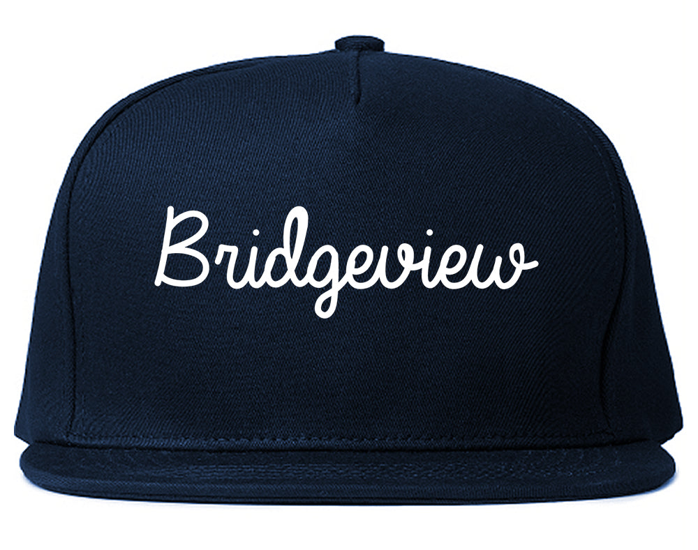 Bridgeview Illinois IL Script Mens Snapback Hat Navy Blue