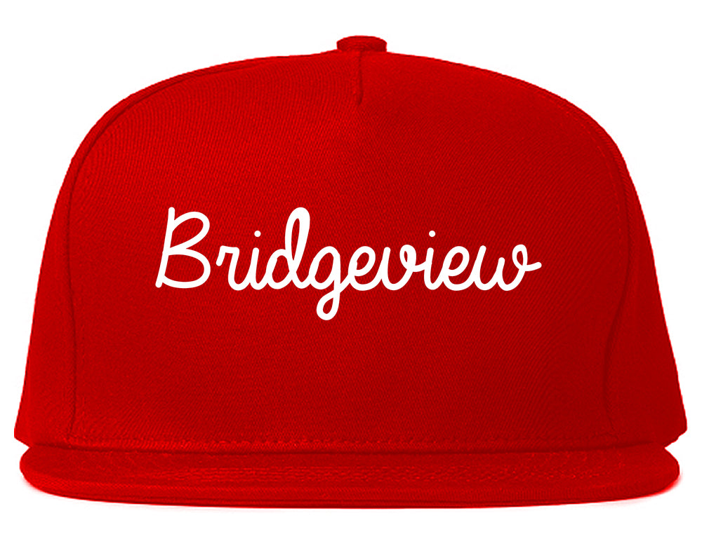 Bridgeview Illinois IL Script Mens Snapback Hat Red