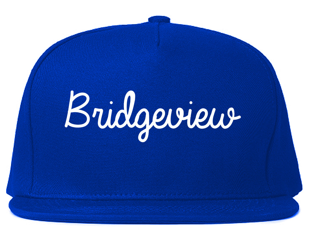 Bridgeview Illinois IL Script Mens Snapback Hat Royal Blue