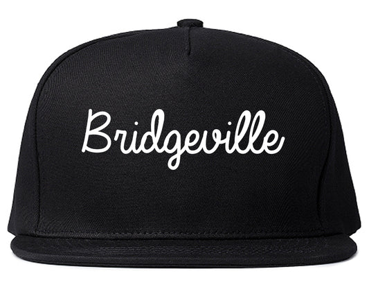Bridgeville Pennsylvania PA Script Mens Snapback Hat Black