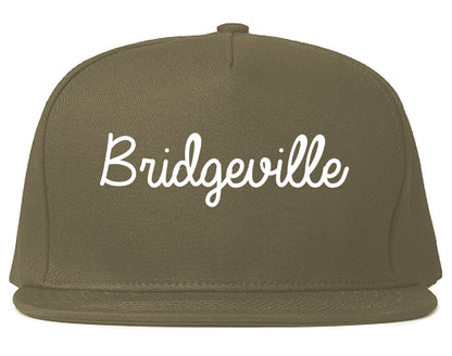 Bridgeville Pennsylvania PA Script Mens Snapback Hat Grey