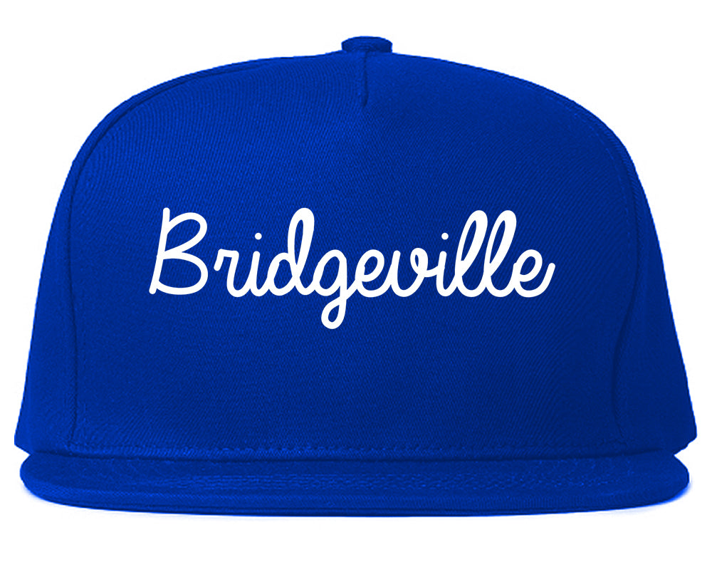 Bridgeville Pennsylvania PA Script Mens Snapback Hat Royal Blue